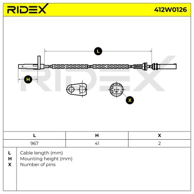 Czujnik ABS RIDEX 412W0126 412W0126 - foto 6