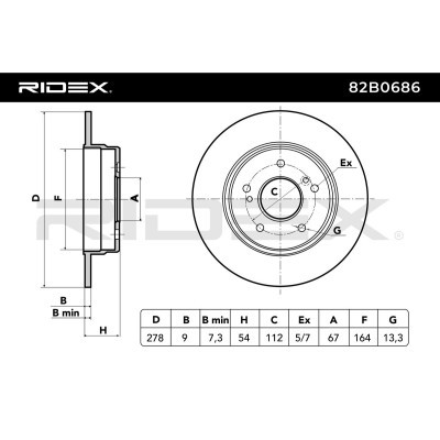 Tarcza hamulcowa RIDEX 82B0686 82B0686 - foto 5