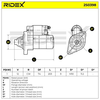 Rozrusznik RIDEX 2S0398 2S0398 - foto 7