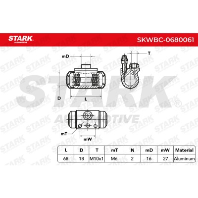 Cylinderek hamulcowy Stark SKWBC-0680061 SKWBC-0680061 - foto 5