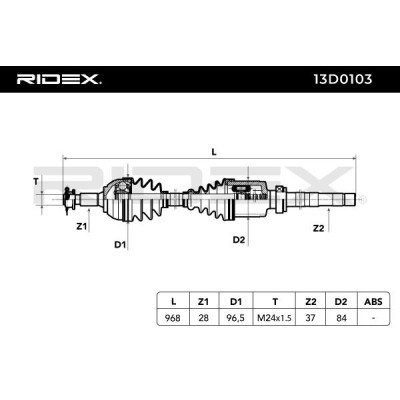 Półoś Napędowa RIDEX 13D0103 13D0103 - foto 7