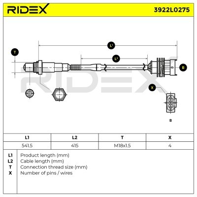 Sonda Lambda RIDEX 3922L0275 3922L0275 - foto 6