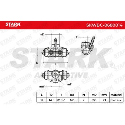 Cylinderek hamulcowy Stark SKWBC-0680014 SKWBC-0680014 - foto 5