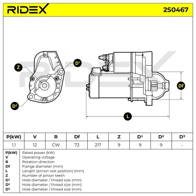 Rozrusznik RIDEX 2S0467 2S0467 - foto 6