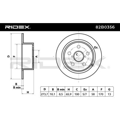 Tarcza hamulcowa RIDEX 82B0356 82B0356 - foto 3