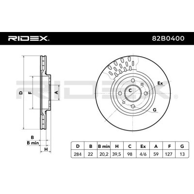 Tarcza hamulcowa RIDEX 82B0400 82B0400 - foto 6