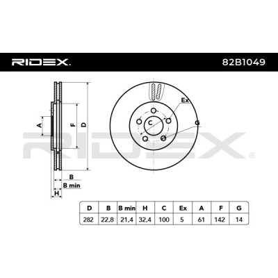 Tarcza hamulcowa RIDEX 82B1049 82B1049 - foto 5