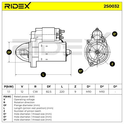 Rozrusznik RIDEX 2S0032 2S0032 - foto 6