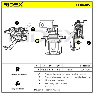 Zacisk Hamulcowy RIDEX 78B0390 78B0390 - foto 6