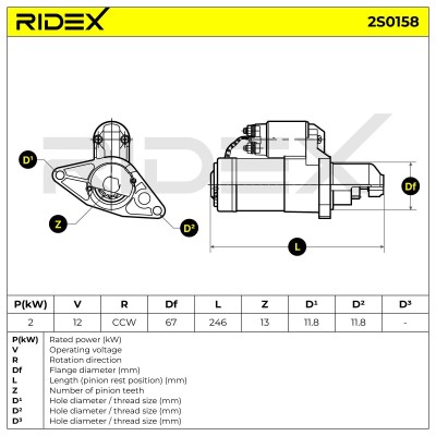 Rozrusznik RIDEX 2S0158 2S0158 - foto 7