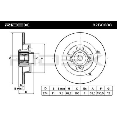 Tarcza hamulcowa RIDEX 82B0688 82B0688 - foto 3