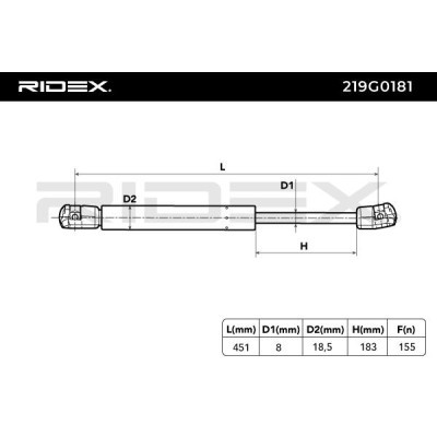 Amortyzator Pokrywy Bagażnika RIDEX 219G0181 219G0181 - foto 4