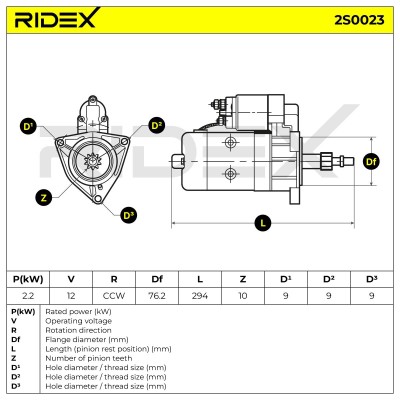 Rozrusznik RIDEX 2S0023 2S0023 - foto 5