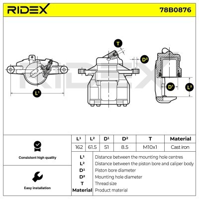Zacisk Hamulcowy RIDEX 78B0876 78B0876 - foto 6