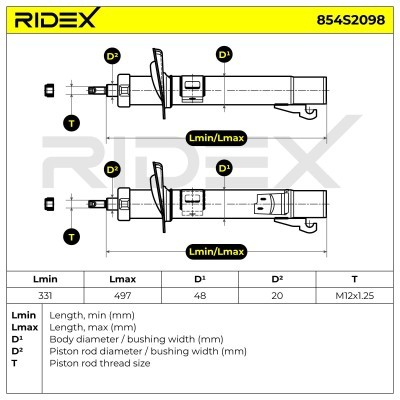 Amortyzator RIDEX 854S2098 854S2098 - foto 6