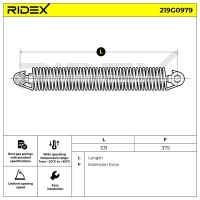 Amortyzator Pokrywy Bagażnika RIDEX 219G0979 219G0979 - foto 5