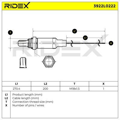 Sonda Lambda RIDEX 3922L0222 3922L0222 - foto 6
