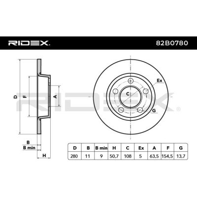 Tarcza hamulcowa RIDEX 82B0780 82B0780 - foto 6