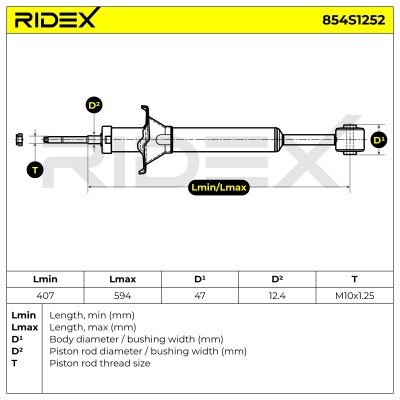 Amortyzator RIDEX 854S1252 854S1252 - foto 9