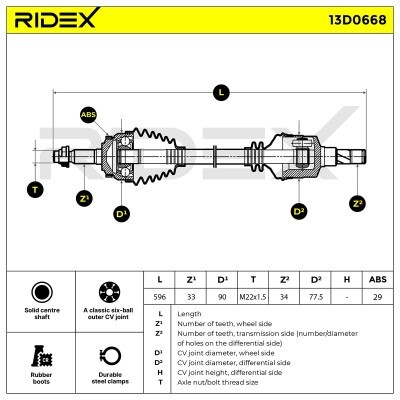 Półoś Napędowa RIDEX 13D0668 13D0668 - foto 7