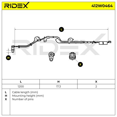 Czujnik ABS RIDEX 412W0464 412W0464 - foto 6
