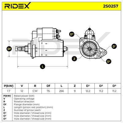 Rozrusznik RIDEX 2S0257 2S0257 - foto 5