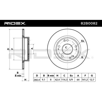 Tarcza hamulcowa RIDEX 82B0082 82B0082 - foto 3