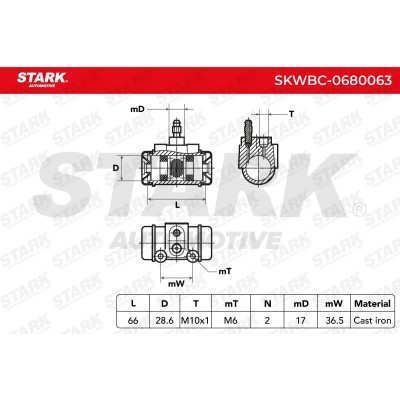 Cylinderek hamulcowy Stark SKWBC-0680063 SKWBC-0680063 - foto 5