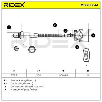 Sonda Lambda RIDEX 3922L0341 3922L0341 - foto 6
