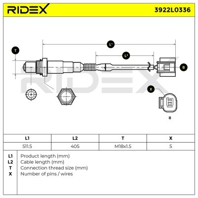 Sonda Lambda RIDEX 3922L0336 3922L0336 - foto 6