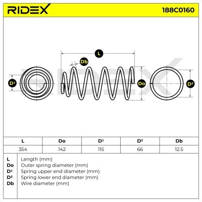 Sprężyna Zawieszenia RIDEX 188C0160 188C0160 - foto 5