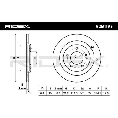Tarcza hamulcowa RIDEX 82B1195 82B1195 - foto 3