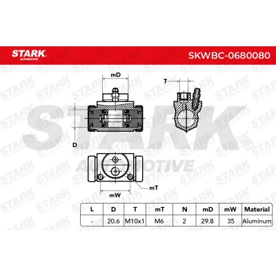 Cylinderek hamulcowy Stark SKWBC-0680080 SKWBC-0680080 - foto 5