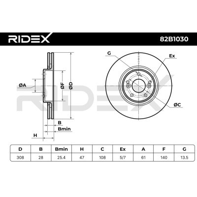 Tarcza hamulcowa RIDEX 82B1030 82B1030 - foto 3