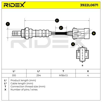 Sonda Lambda RIDEX 3922L0671 3922L0671 - foto 6