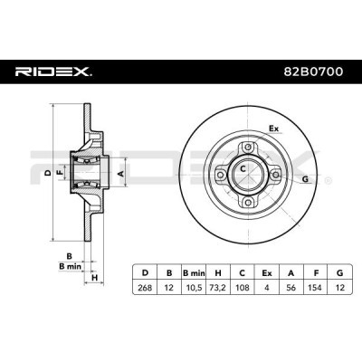 Tarcza hamulcowa RIDEX 82B0700 82B0700 - foto 4