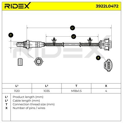Sonda Lambda RIDEX 3922L0472 3922L0472 - foto 6