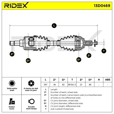 Półoś Napędowa RIDEX 13D0469 13D0469 - foto 7