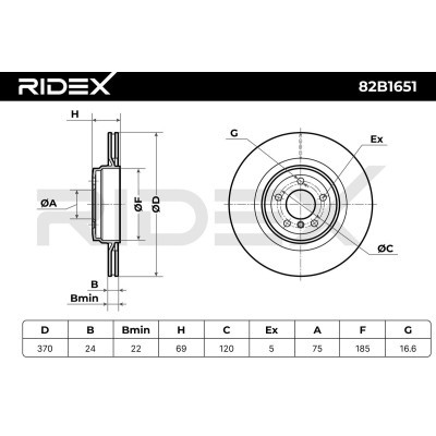 Tarcza hamulcowa RIDEX 82B1651 82B1651 - foto 7