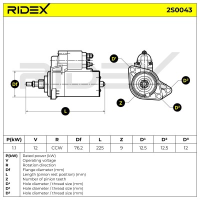 Rozrusznik RIDEX 2S0043 2S0043 - foto 6