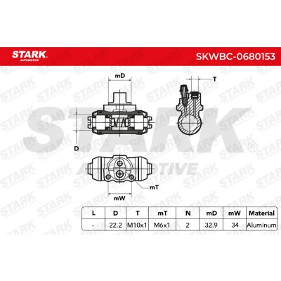 Cylinderek hamulcowy Stark SKWBC-0680153 SKWBC-0680153 - foto 5
