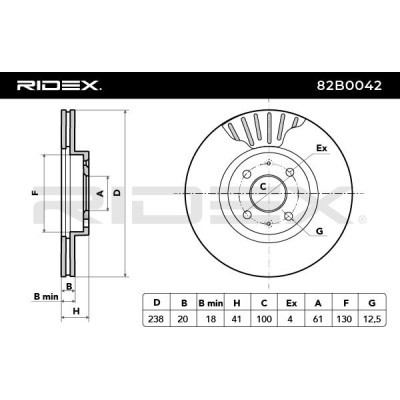 Tarcza hamulcowa RIDEX 82B0042 82B0042 - foto 3