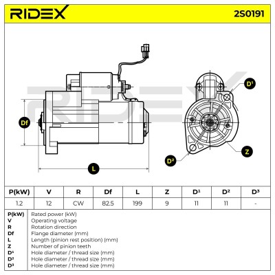 Rozrusznik RIDEX 2S0191 2S0191 - foto 6