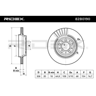 Tarcza hamulcowa RIDEX 82B0190 82B0190 - foto 4