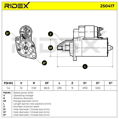Rozrusznik RIDEX 2S0417 2S0417 - foto 6