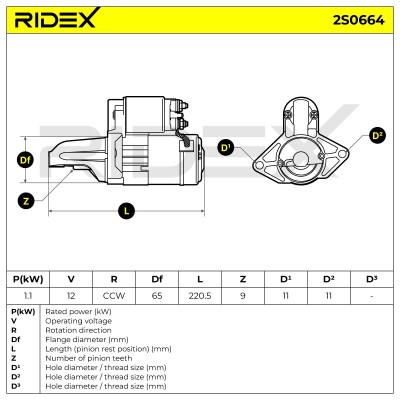 Rozrusznik RIDEX 2S0664 2S0664 - foto 6