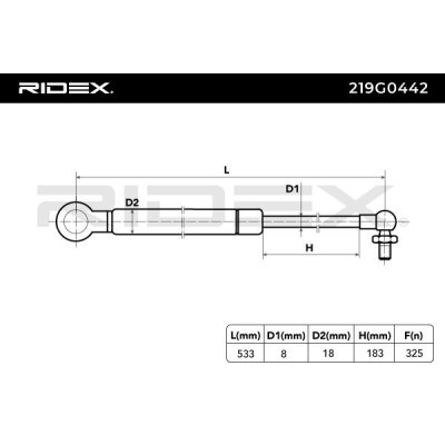 Amortyzator Pokrywy Bagażnika RIDEX 219G0442 219G0442 - foto 7