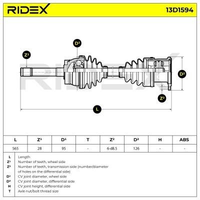 Półoś Napędowa RIDEX 13D1594 13D1594 - foto 7