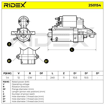 Rozrusznik RIDEX 2S0154 2S0154 - foto 6