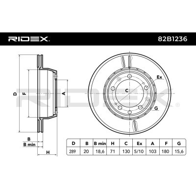 Tarcza hamulcowa RIDEX 82B1236 82B1236 - foto 5